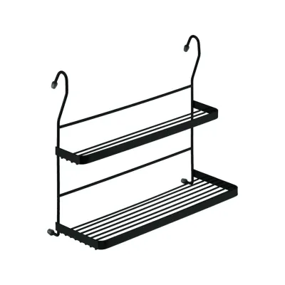 Полка на рейлинг двухъярусная Homax MIX матовый черный (YJ-G212 BL)