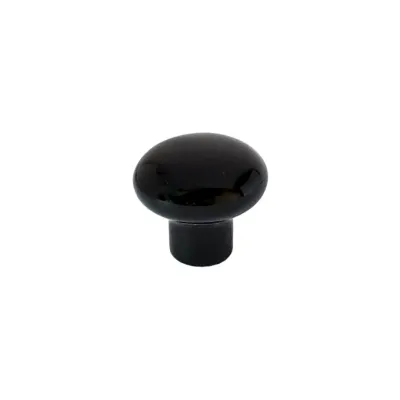 Мебельная ручка кнопка Kerron черный фарфор 38x38x26 мм (KF-104 BL)